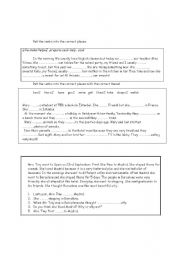 English worksheet: TENSE REVIEW 