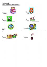 English Worksheet: toys