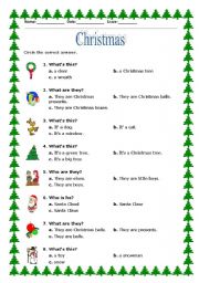English Worksheet: Christmas test