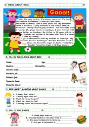 English Worksheet: Reading about Eric