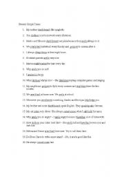 English Worksheet: Present Simple - test