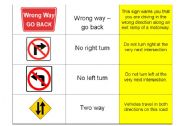 English Worksheet: Driving Road Signs