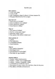 English Worksheet: Real life quiz