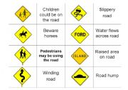 English Worksheet: Driving ROAD SIGNS Part SIX