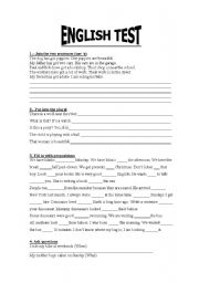 English worksheet: English Test