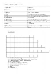 English Worksheet: CHRISTMAS CROSSWORD