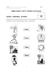 Test (Weather & Seasons) TWO PAGES