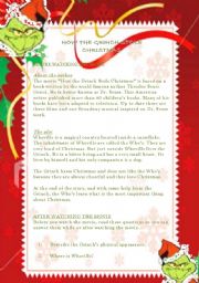 English Worksheet: How The Grinch Stole Christmas  -  Lesson Plan 2 pages