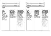 English worksheet: To be/have got/be wearing