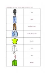 English worksheet: clothes