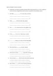 English Worksheet: simple present tense structure