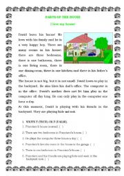 English Worksheet: I love my house