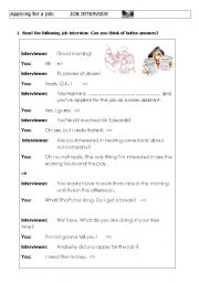 English Worksheet: Funny job interview - Flow chart  - Letter of application