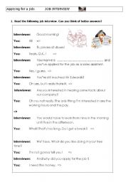 English Worksheet: Funny job interview - Flow chart  - Letter of application