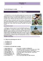 English Worksheet: Test - summer courses