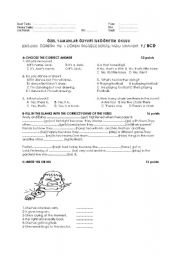 English Worksheet: exam suitable for movers form