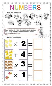 English Worksheet: NUMBERS (easy)