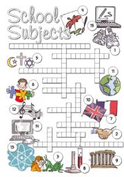 English Worksheet: School Subjects