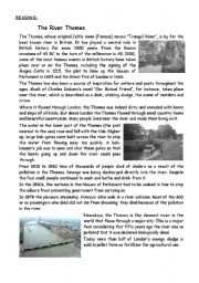 English Worksheet: Reading - The River Thames