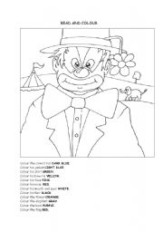 English Worksheet: The Happy Clown