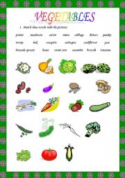 English Worksheet: VEGETABLES