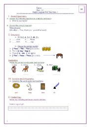 English worksheet: test