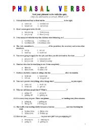 English Worksheet: Phrasal verbs