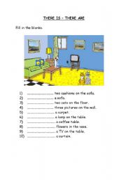 English Worksheet: THERE IS- THERE ARE