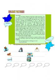English Worksheet: Winter postcard