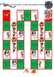 English Worksheet: Rudolph The Red Nosed Reindeer BoardGame (1/3)