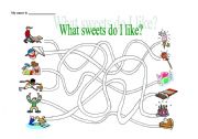 English Worksheet: Sweets / I like