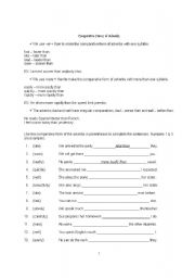 English Worksheet: Comparative Forms of Adverbs