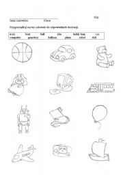 English Worksheet: toys