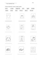English worksheet: clothes- test