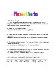English Worksheet: Phrasal verbs explanation