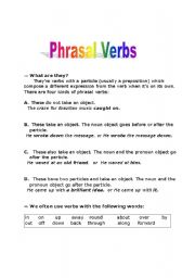 English worksheet: Phrasal verbs explanation