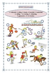 English Worksheet: sport vocabulary part 1