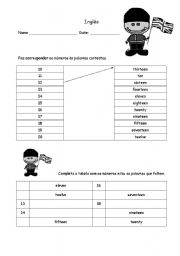 English worksheet: The numbers