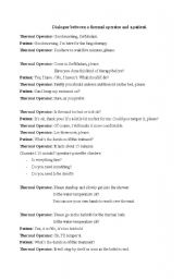 English Worksheet: Dialogue between a thermal operator and a patient