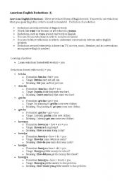 English Worksheet: American English Reductions (1)