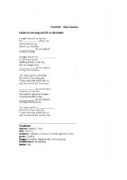 English worksheet: Imagine, by John Lennon