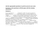 English worksheet: Asking simple past questions--role play (pairs)