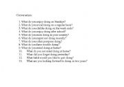 English worksheet: Conversation with Gerund Usage