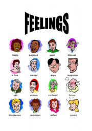 English Worksheet: Feelings - a pictionary