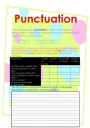 Punctuation Worksheet