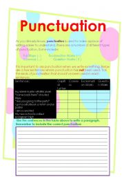 English Worksheet: Punctuation Worksheet