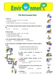 English Worksheet: Environment Quiz