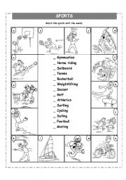 English Worksheet: SPORTS VOCABULARY