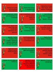 English Worksheet: Rudolph the Rednosed Reindeer Challenge Cards (3/3)