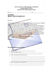 English Worksheet: TEST READING